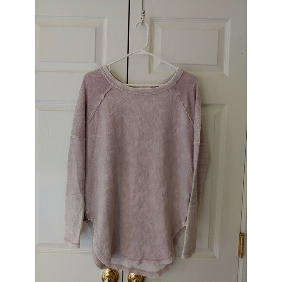 Free People Sweaters - New Women Free People Lavender Burnout Textured Side Zip Pullover Top Size XS